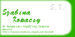 szabina kopacsy business card